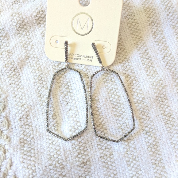 Accessories - Silver/Grey rhinestone earrings